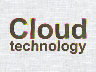 Image showing Networking concept: Cloud Technology on fabric texture background