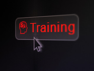 Image showing Education concept: Training and Head With Finance Symbol on button