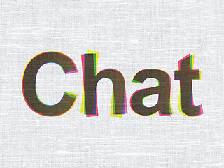 Image showing Web design concept: Chat on fabric texture background