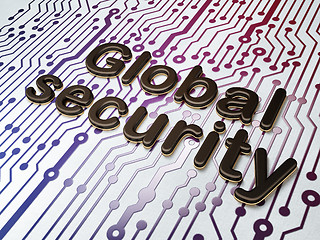 Image showing Global Security on Circuit Board background