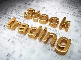 Image showing Business concept: Golden Stock Trading on digital background