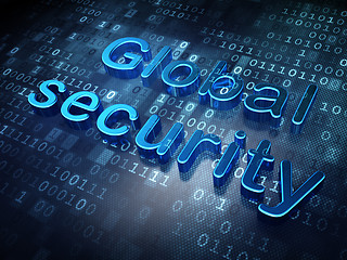 Image showing Blue Global Security on digital background
