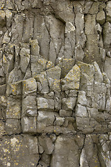 Image showing Rock face detail, sand point beach England, uk