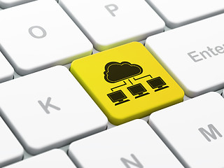 Image showing Computing concept: Cloud Network on computer keyboard background