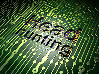 Image showing Business concept: Head Hunting on circuit board background