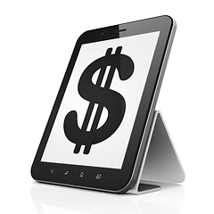 Image showing Currency concept: Dollar on tablet pc computer