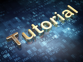 Image showing Education concept: Golden Tutorial on digital background