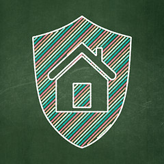 Image showing Business concept: Shield on chalkboard background
