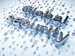 Image showing Silver Global Security on digital background