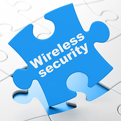 Image showing Wireless Security on puzzle background