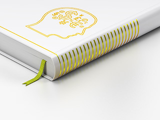 Image showing Closed book, Head With Finance Symbol on white background