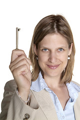 Image showing woman and key