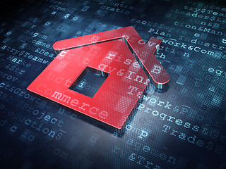 Image showing Finance concept: Red Home on digital background