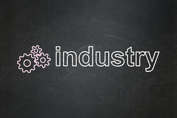 Image showing Finance concept: Gears and Industry on chalkboard background