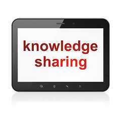 Image showing Education concept: Knowledge Sharing on tablet pc computer