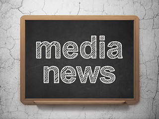 Image showing Media News on chalkboard background