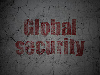Image showing Global Security on grunge wall background