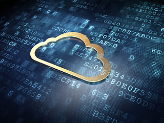 Image showing Computing concept: Golden Cloud on digital background