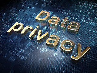 Image showing Security concept: Golden Data Privacy on digital background