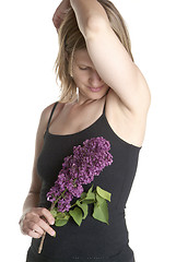 Image showing woman with lilac