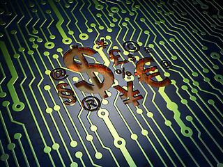 Image showing News concept: Finance Symbol on circuit board background