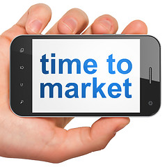 Image showing Timeline concept: Time to Market on smartphone