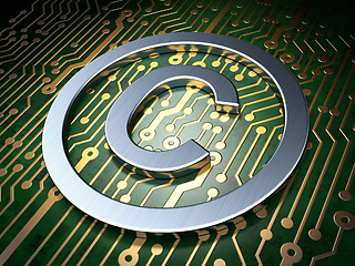 Image showing Law concept: Copyright on circuit board background