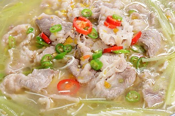 Image showing Chinese Food: Boiled beef slices with pepper