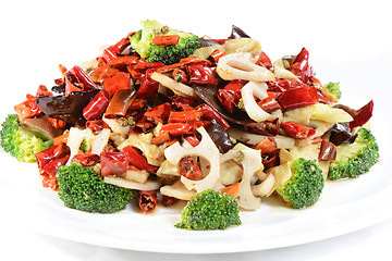 Image showing Chinese Food: Fried vegetables with pepper