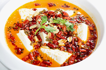 Image showing Chinese Food: Boiled Tofu with pepper