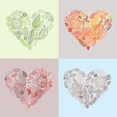 Image showing Heart of the leaves. Seasons Background.