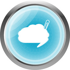 Image showing cloud button with clip, web icon isolated on white