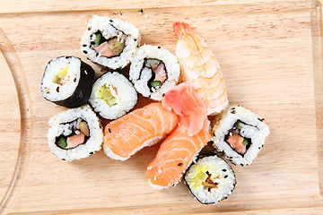 Image showing salmon sushi as gourmet food 