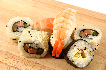Image showing salmon sushi as gourmet food 
