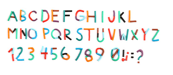 Image showing plasticine color alphabet 