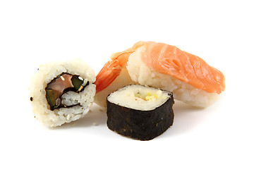 Image showing salmon sushi as gourmet food 