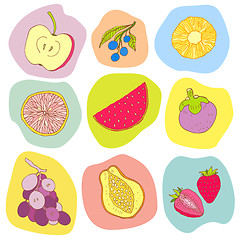 Image showing Seamless fruits background