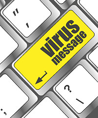 Image showing Computer keyboard with virus message key