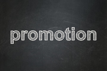 Image showing Marketing concept: Promotion on chalkboard background