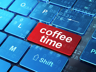 Image showing Time concept: Coffee Time on computer keyboard background