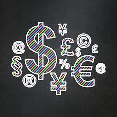 Image showing News concept: Finance Symbol on chalkboard background