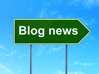 Image showing News concept: Blog News on road sign background