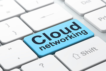 Image showing Cloud technology concept: Cloud Networking on computer keyboard background