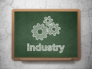 Image showing Finance concept: Gears and Industry on chalkboard background