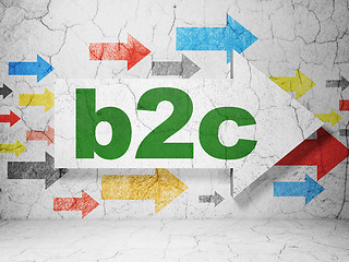 Image showing Finance concept: arrow with B2c on grunge wall background