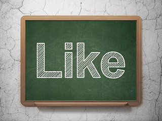 Image showing Social media concept: Like on chalkboard background