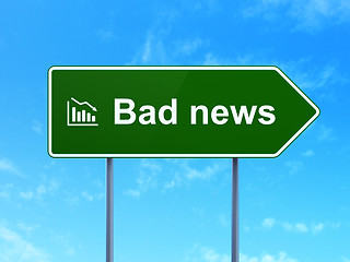 Image showing News concept: Bad News and Decline Graph on road sign background
