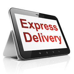 Image showing Finance concept: Express Delivery on tablet pc computer