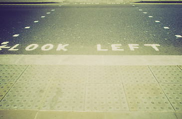 Image showing Retro look Look Left sign