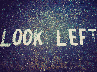 Image showing Retro look Look Left sign